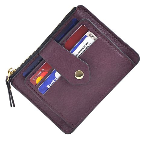 slim credit card holder with coin purse|More.